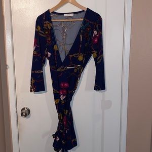 COPY - Dark blue wrap around dress
